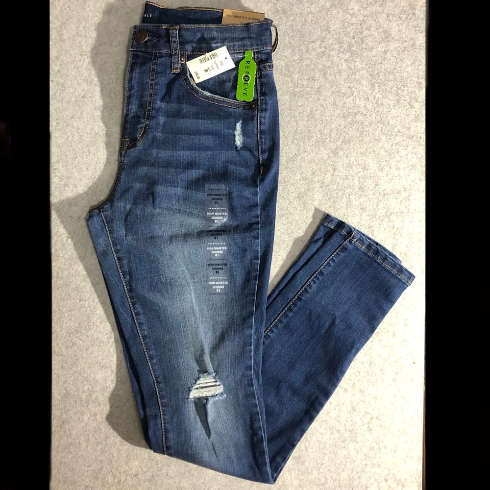 NWT Aeropostale High Waisted distressed Legging 8L